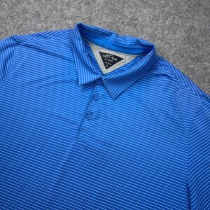 Adidas Polo Shirt Mens XL Blue adiPure Short Sleeve Golf Athletic Performance‎
